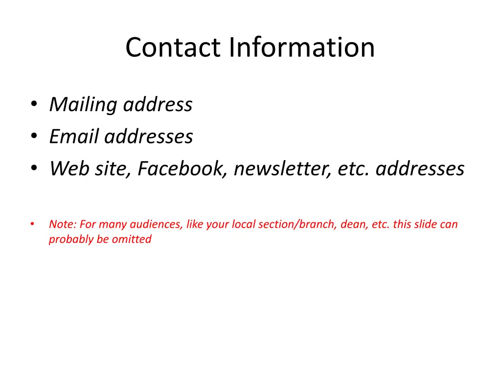 contact information