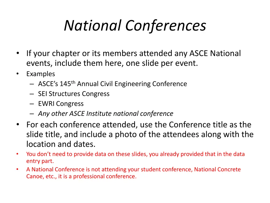 national conferences