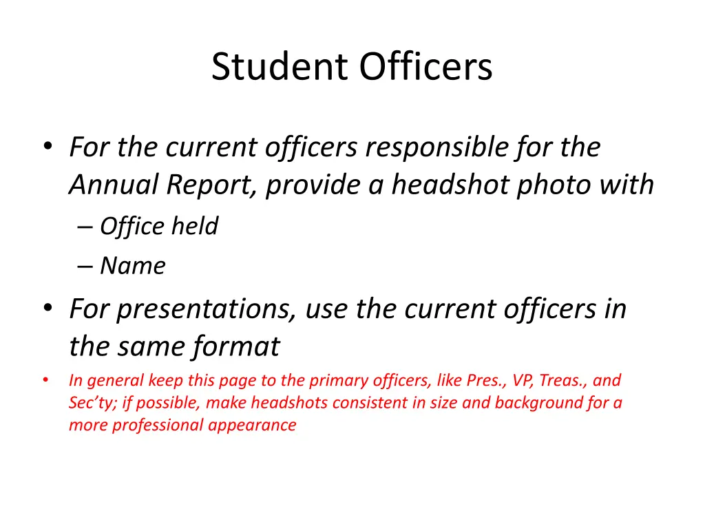 student officers