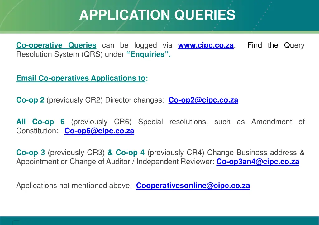 application queries