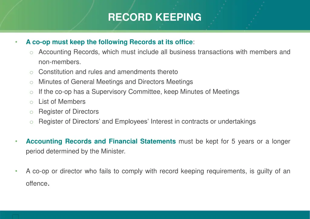 record keeping