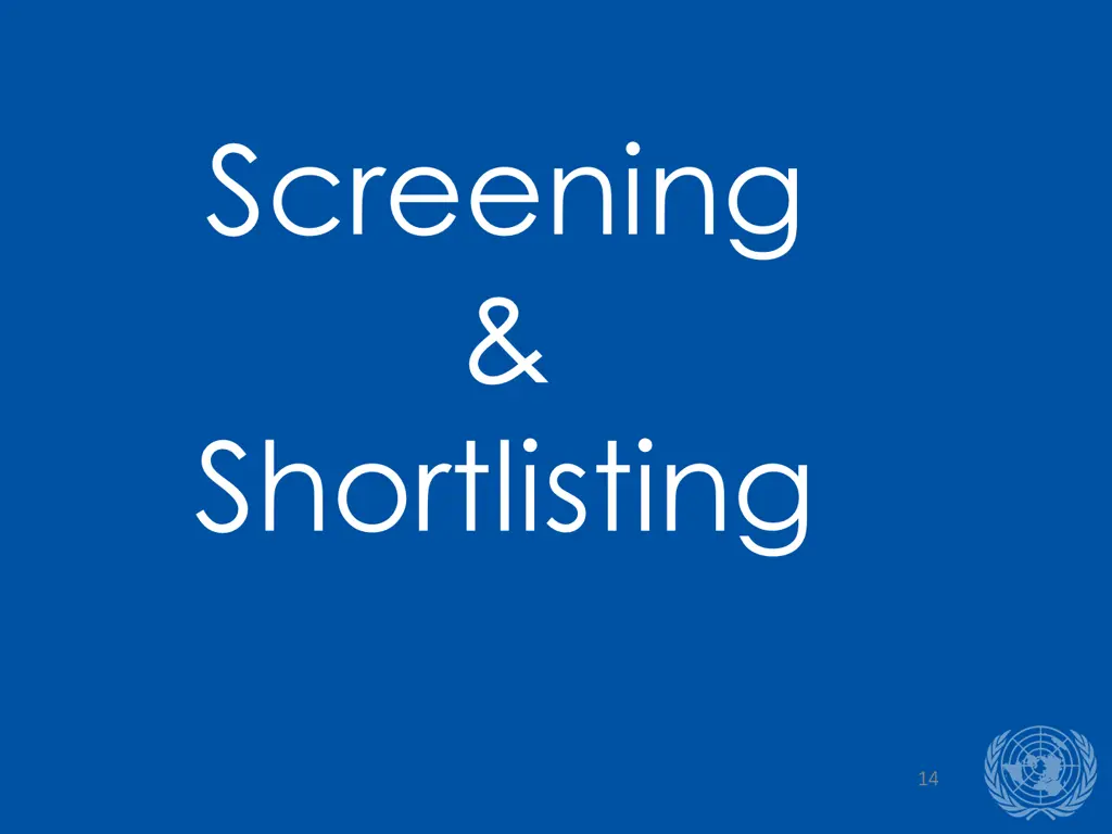 screening shortlisting