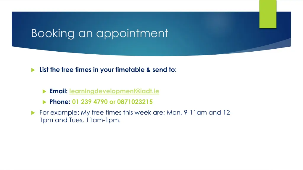 booking an appointment