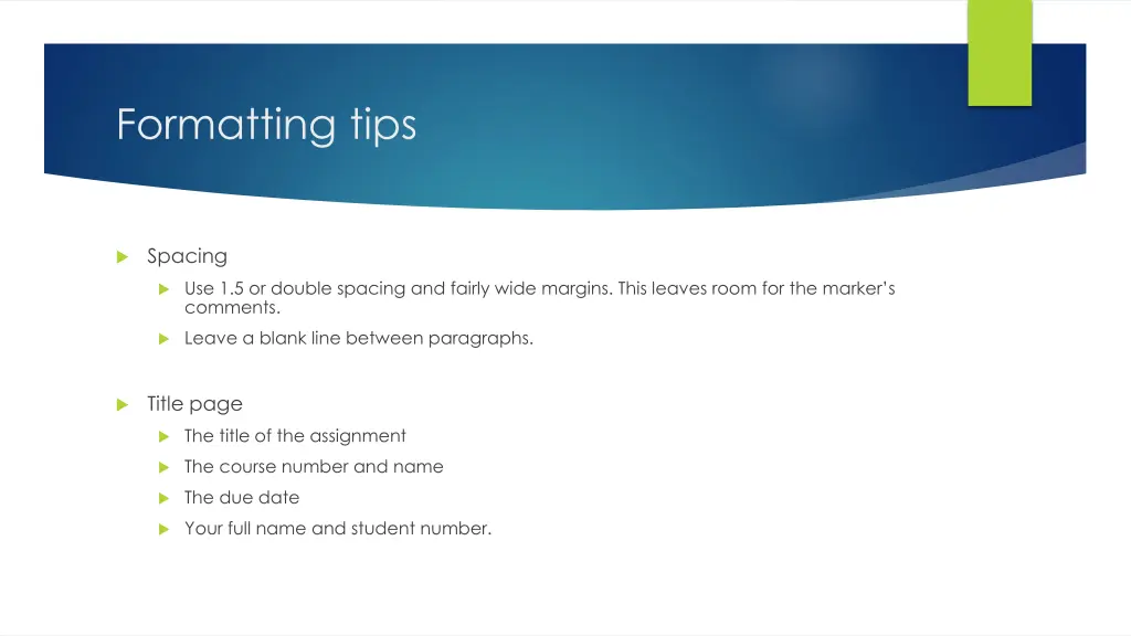 formatting tips 1