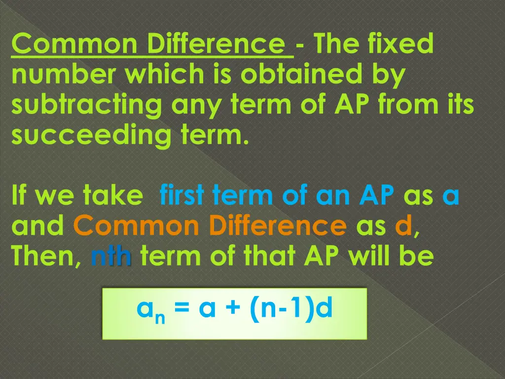 common difference the fixed number which