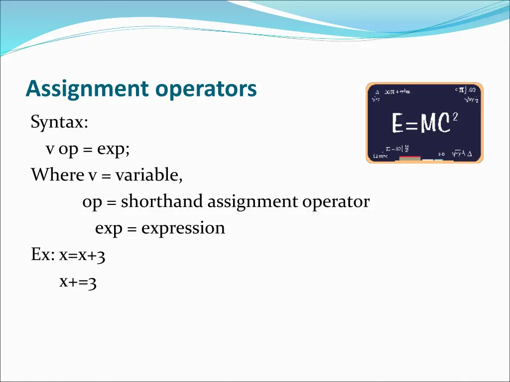 assignment operators