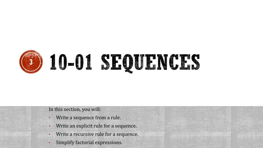 10 01 sequences