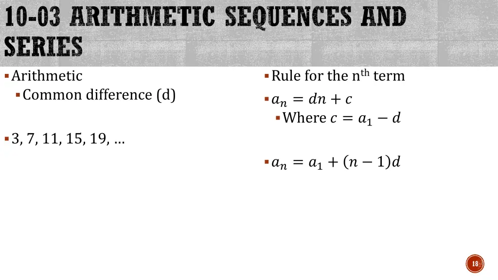 10 03 arithmetic sequences and series arithmetic