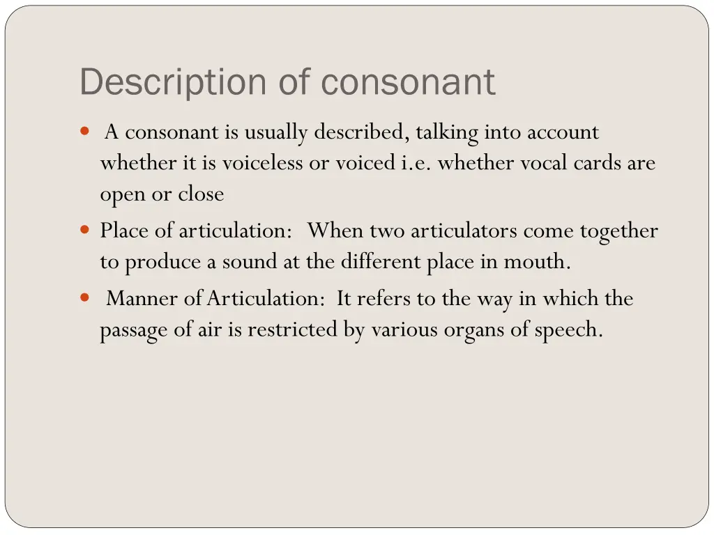 description of consonant