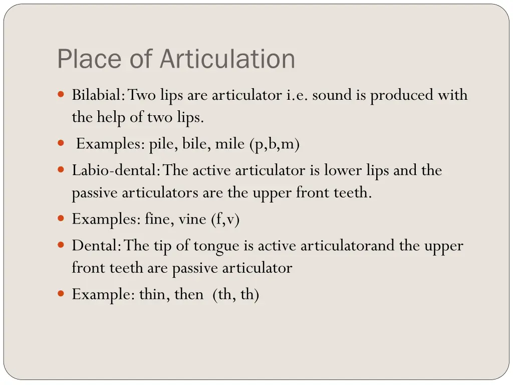 place of articulation