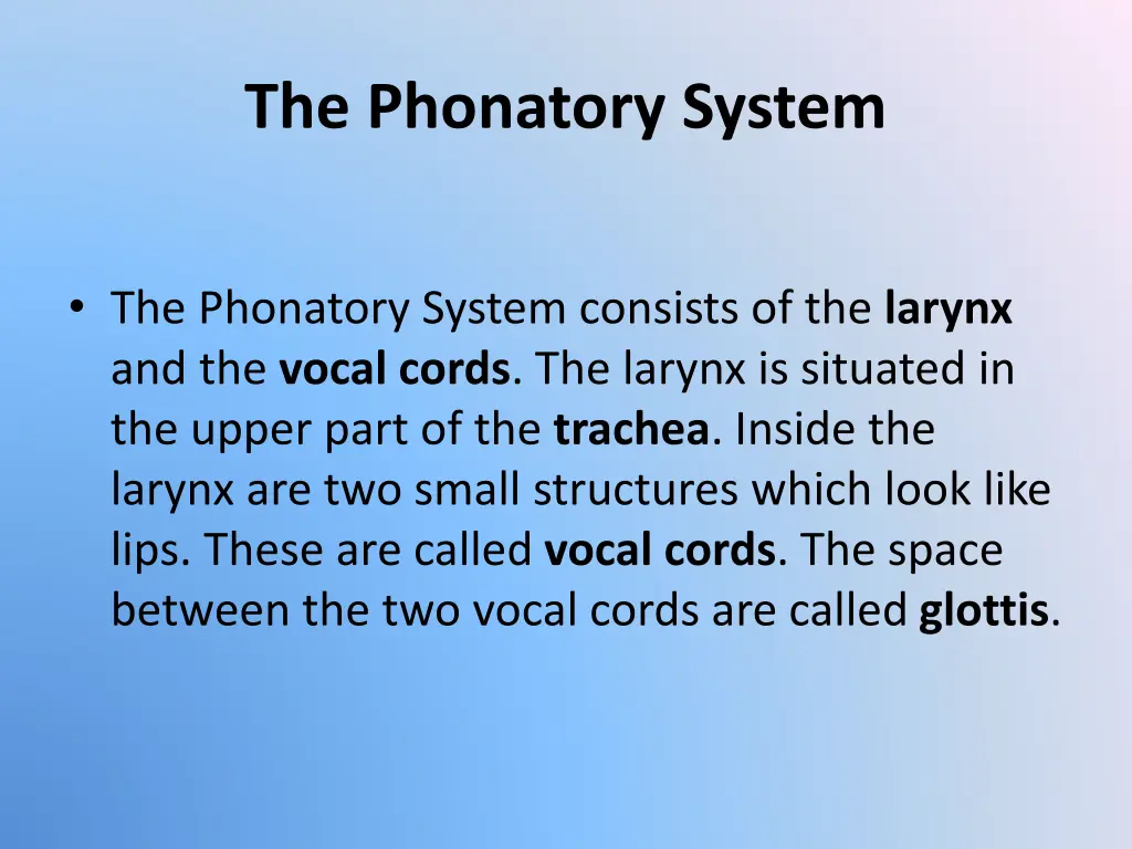 the phonatory system