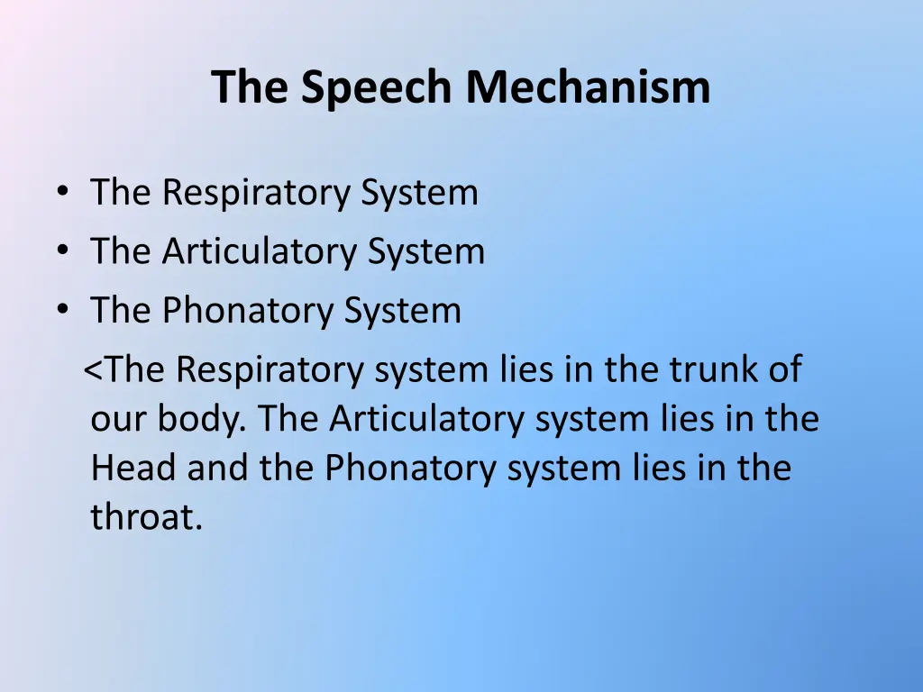 the speech mechanism