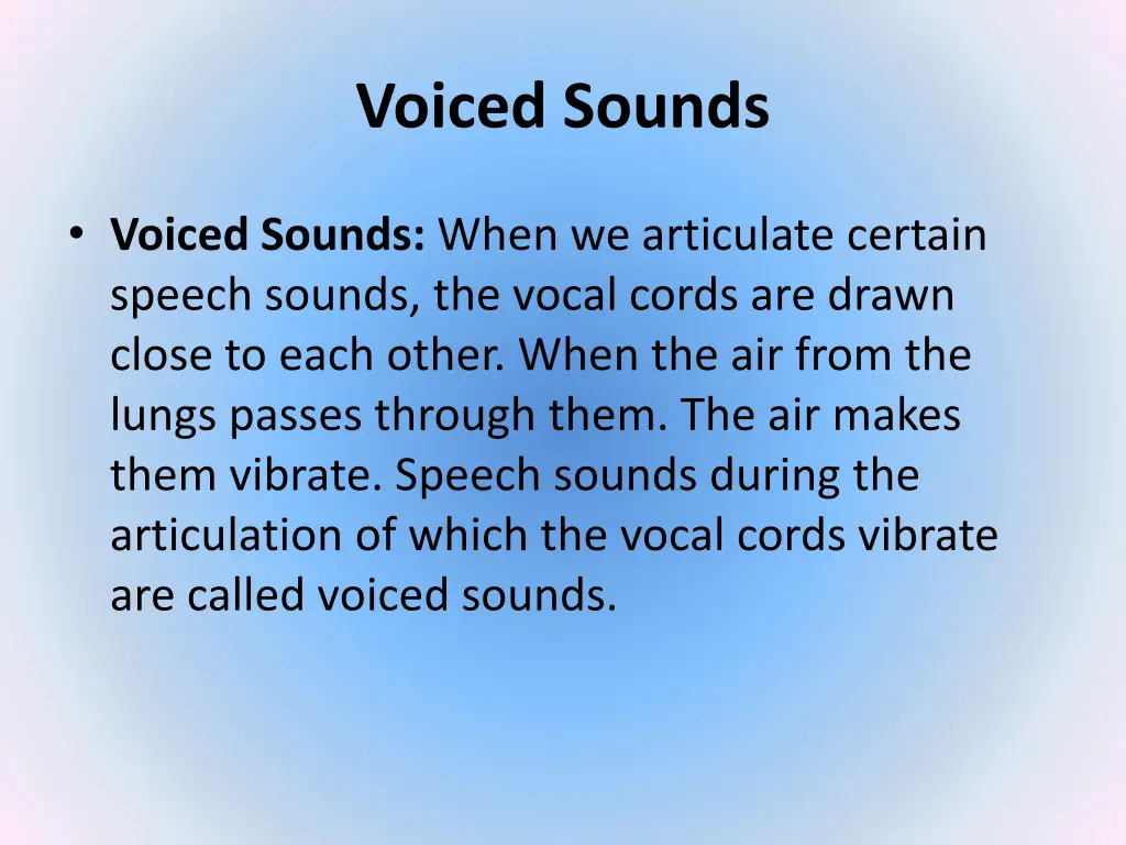 voiced sounds