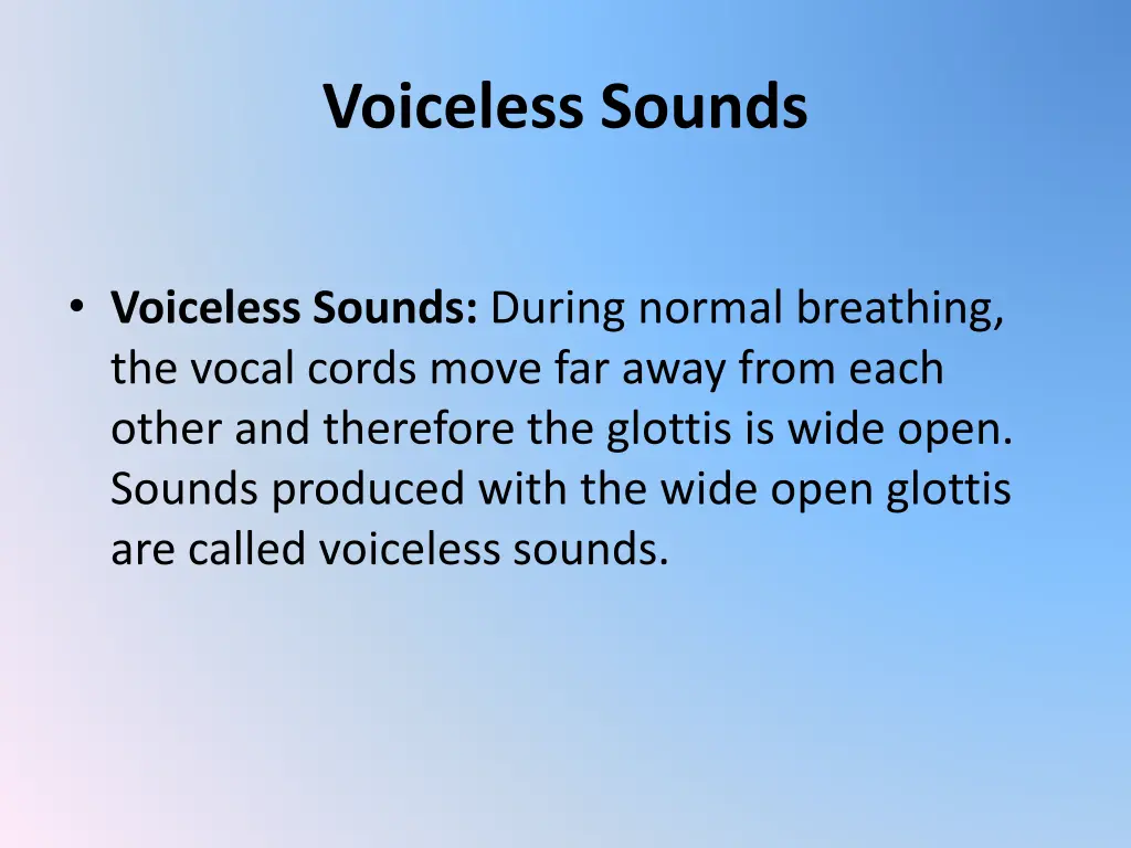 voiceless sounds