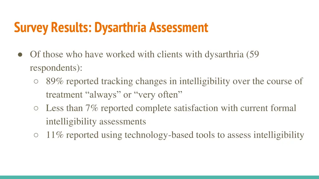 survey results dysarthria assessment