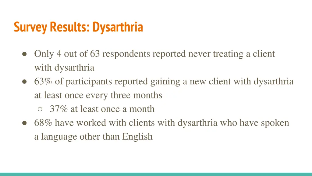 survey results dysarthria