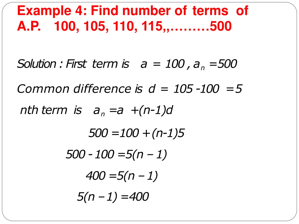 example 4 find number of terms