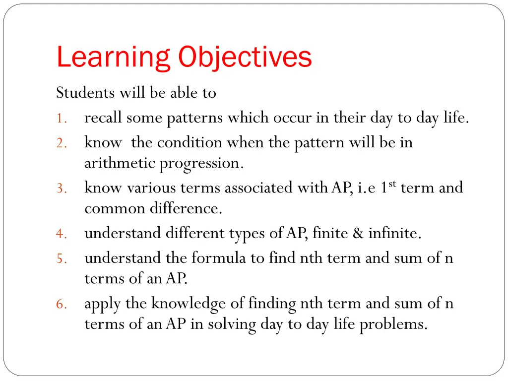 learning objectives students will be able