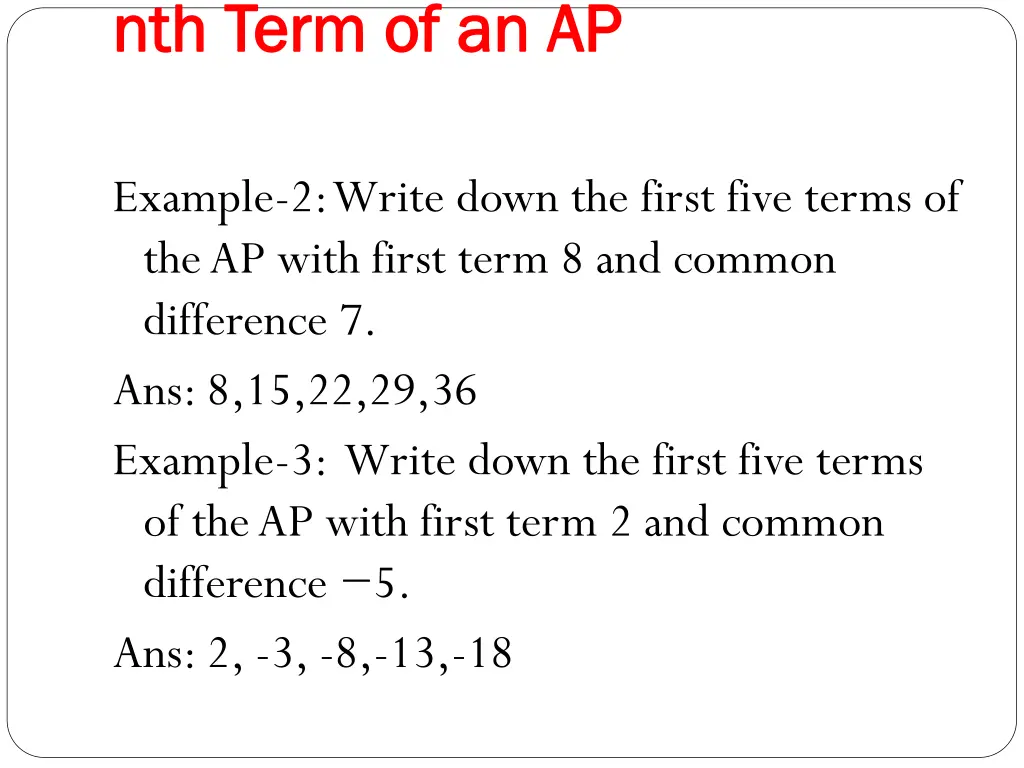 nth term of an ap nth term of an ap 1