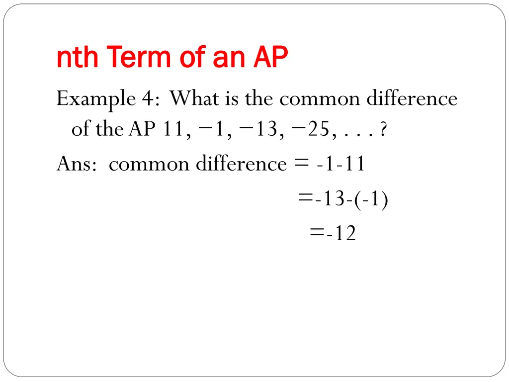 nth term of an ap nth term of an ap example