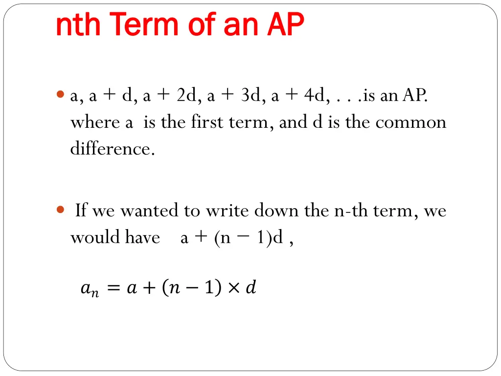 nth term of an ap nth term of an ap