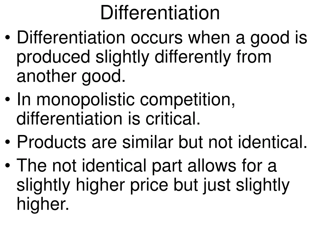 differentiation