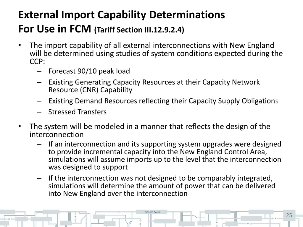 external import capability determinations