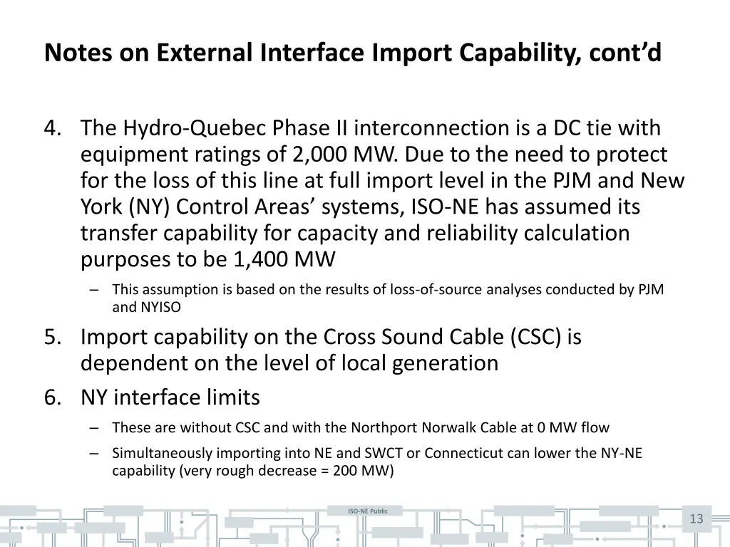 notes on external interface import capability 1