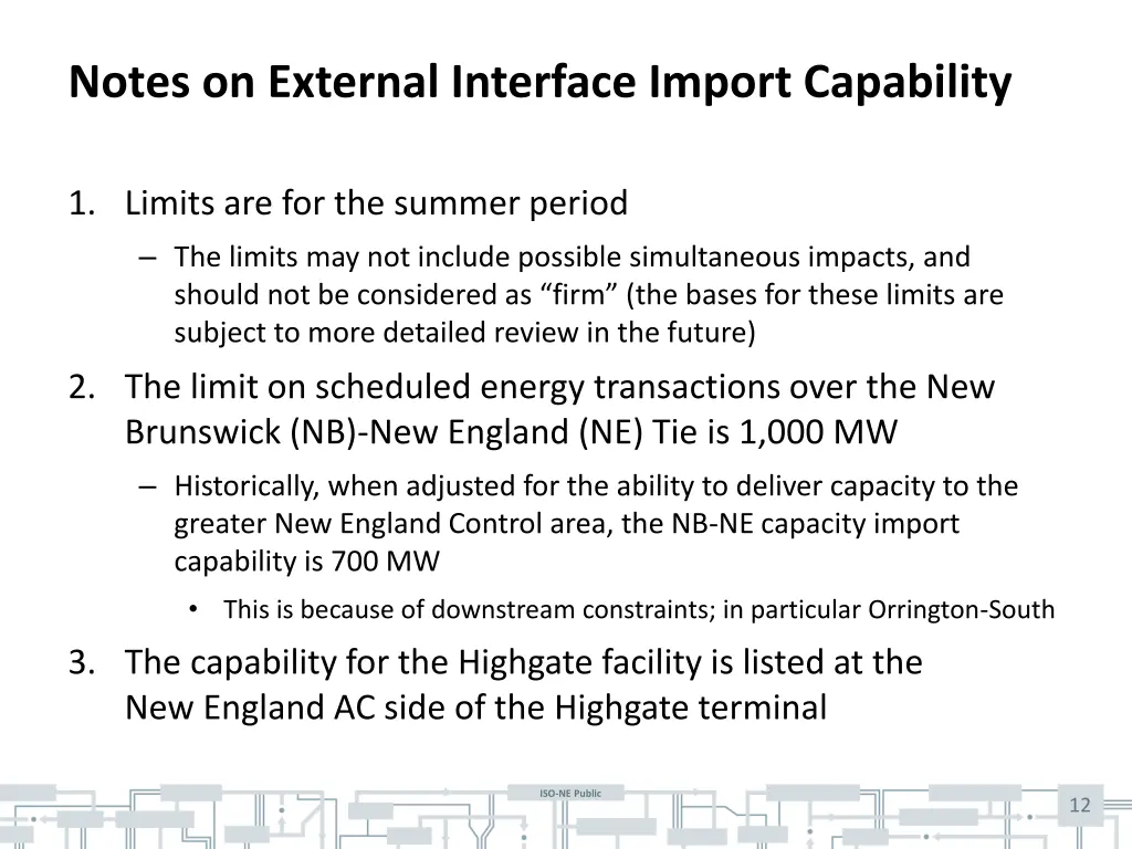 notes on external interface import capability