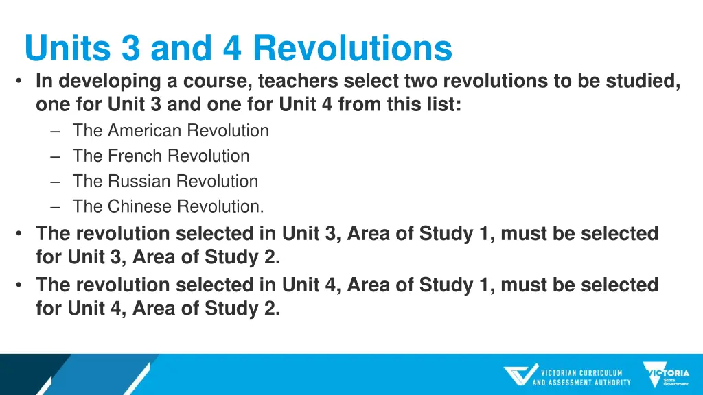 units 3 and 4 revolutions in developing a course