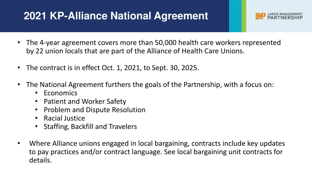 2021 kp alliance national agreement