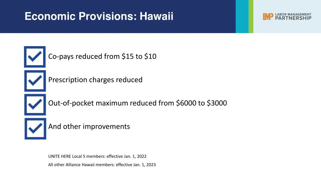 economic provisions hawaii