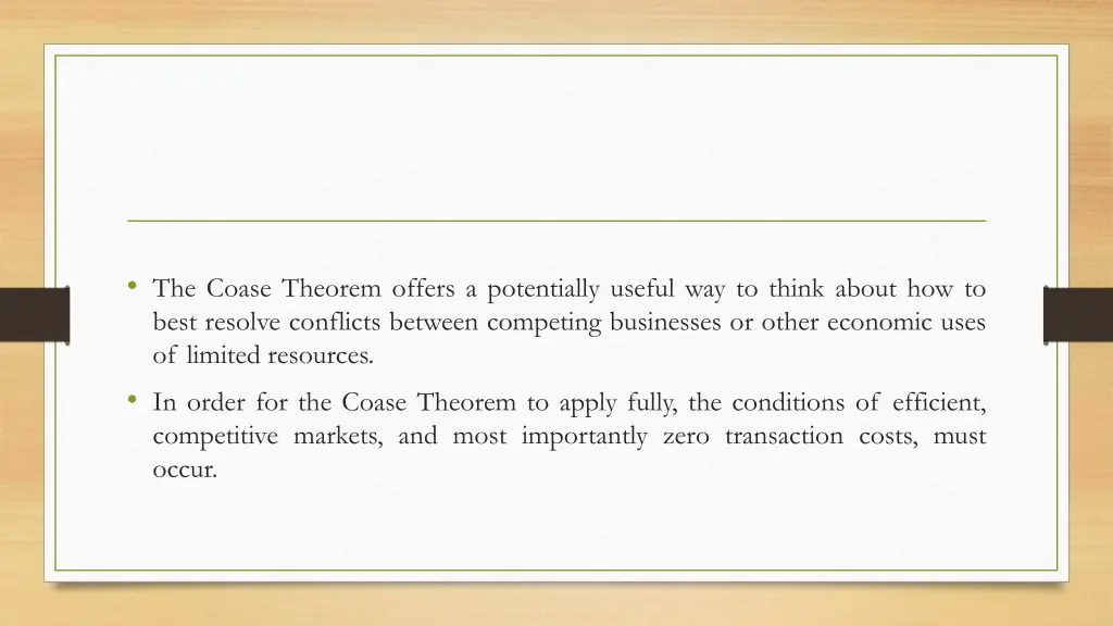 the coase theorem offers a potentially useful