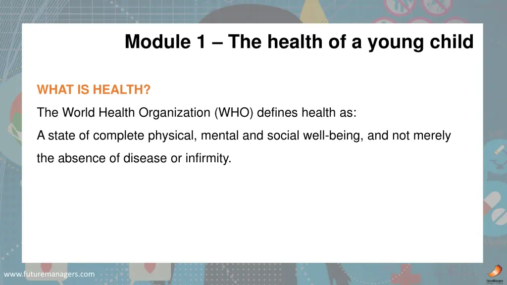 module 1 the health of a young child