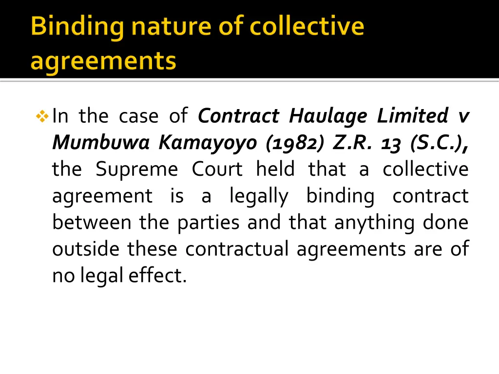 in the case of contract haulage limited v mumbuwa