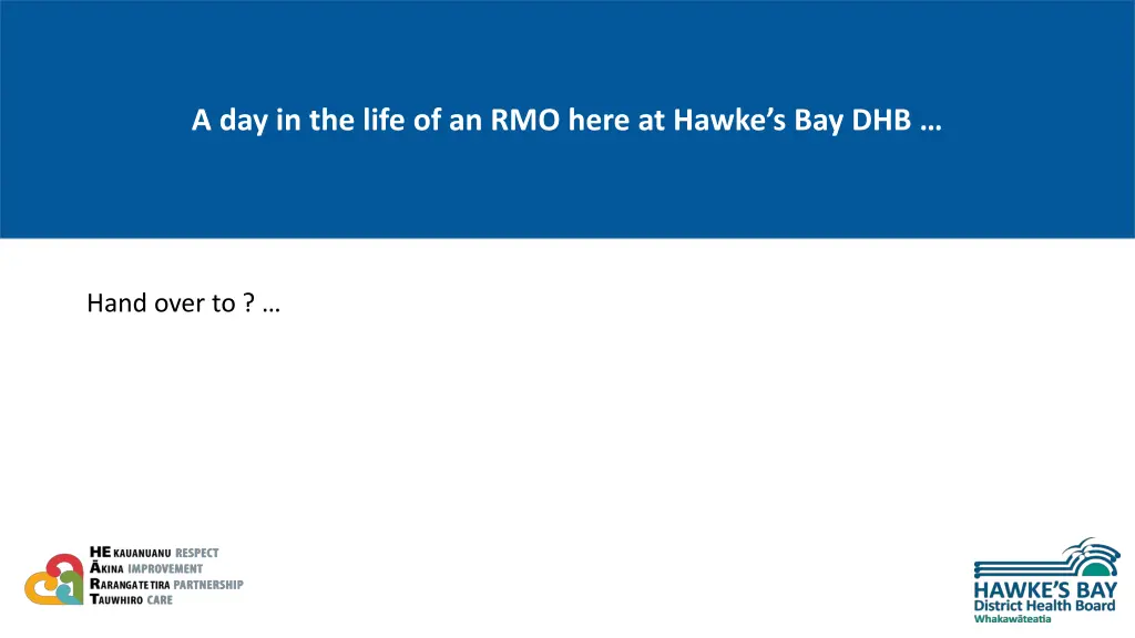 a day in the life of an rmo here at hawke