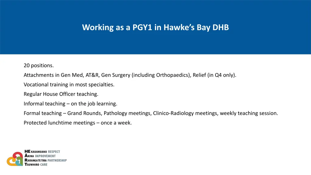 working as a pgy1 in hawke s bay dhb