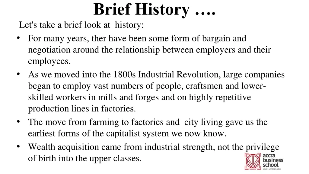 brief history