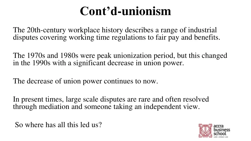 cont d unionism