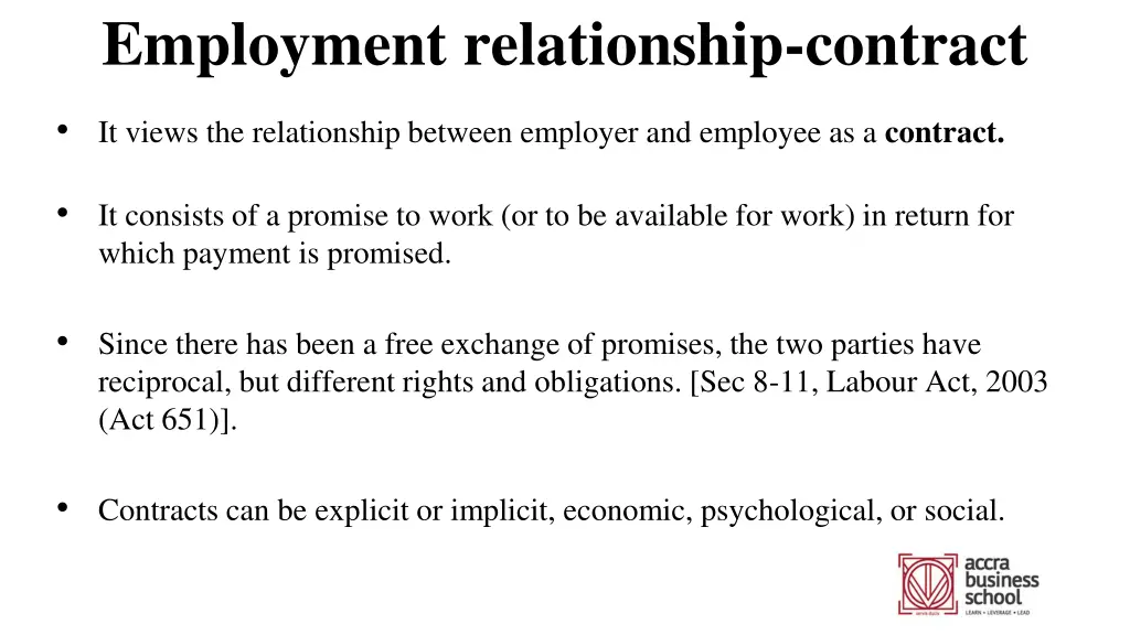 employment relationship contract