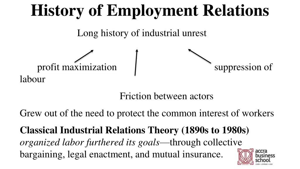 history of employment relations