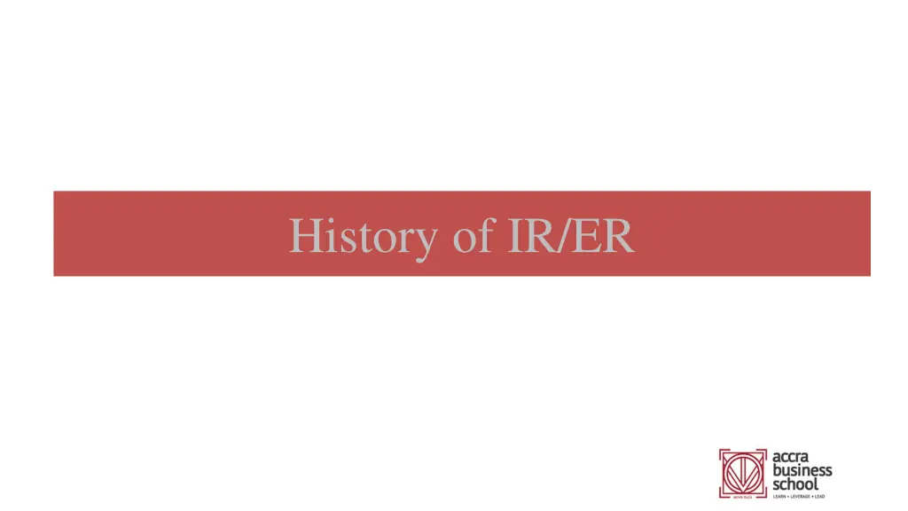 history of ir er