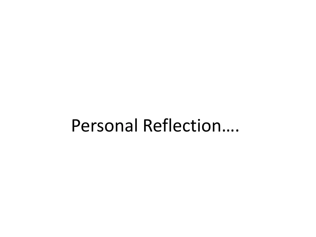 personal reflection