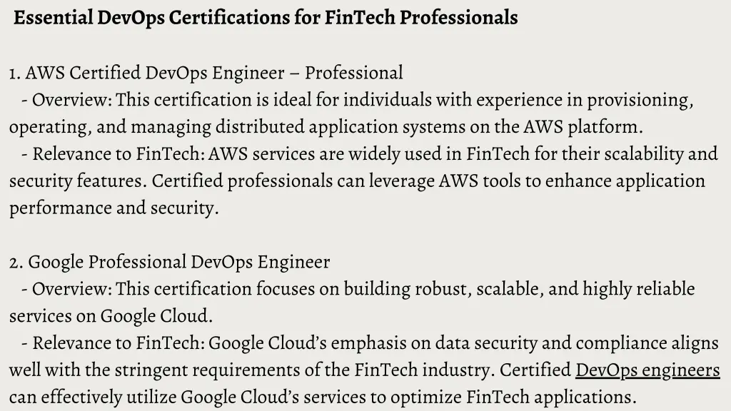 essential devops certifications for fintech