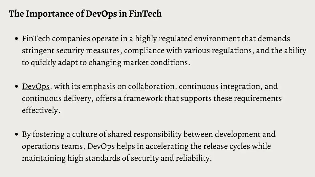 the importance of devops in fintech