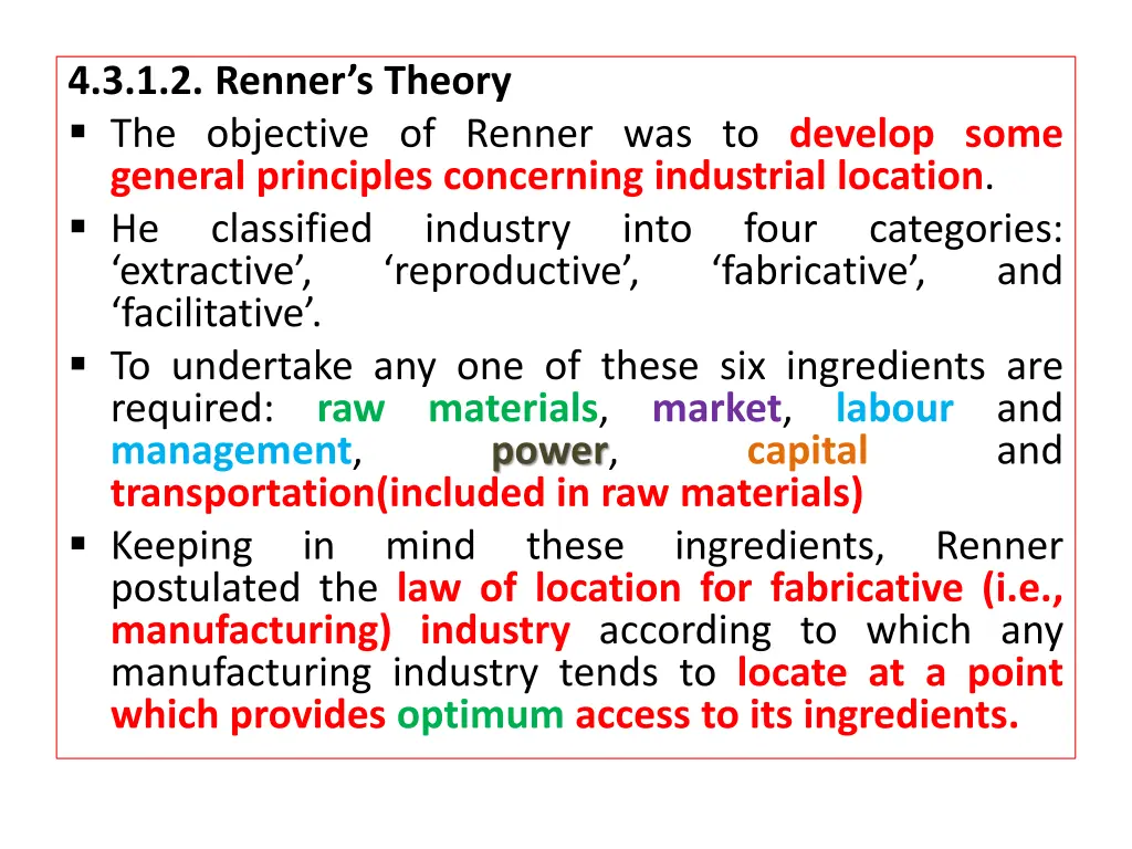 4 3 1 2 renner s theory the objective of renner