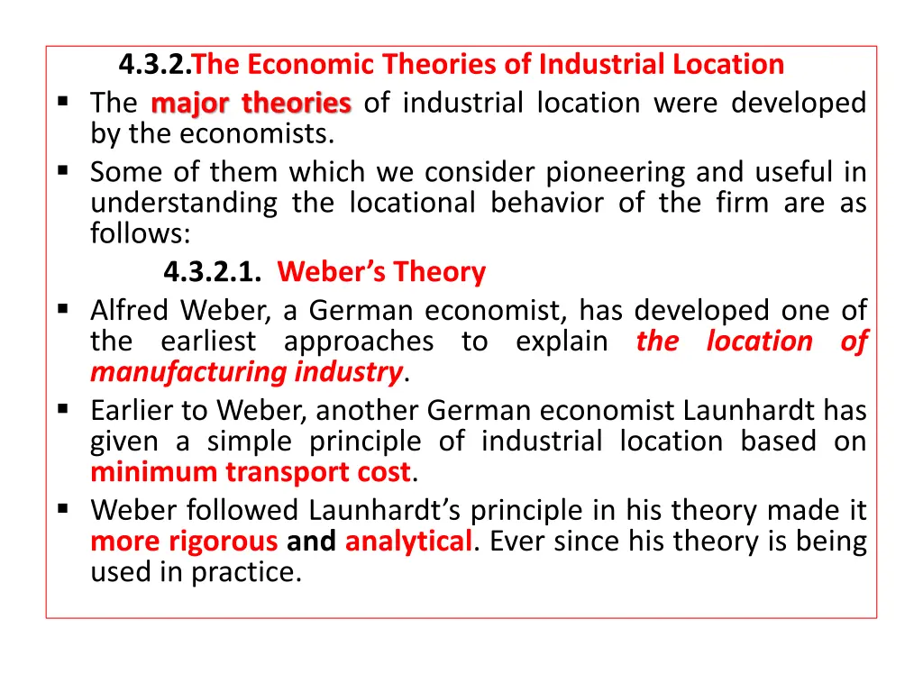 4 3 2 the economic theories of industrial