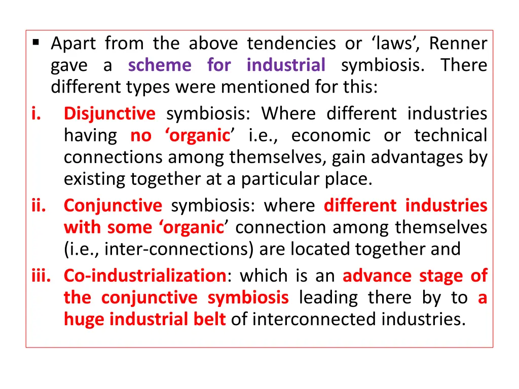 apart from the above tendencies or laws renner