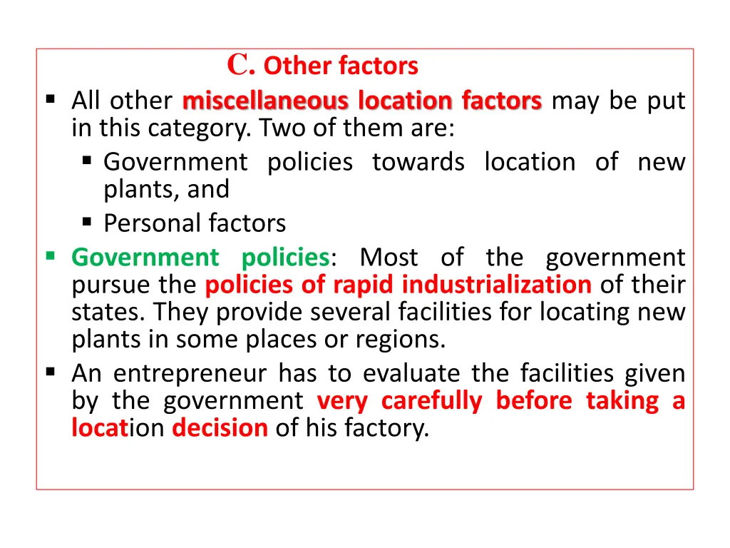 c other factors