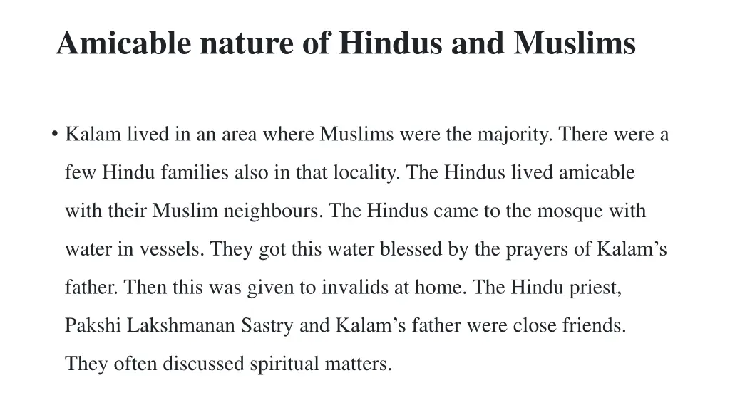 amicable nature of hindus and muslims